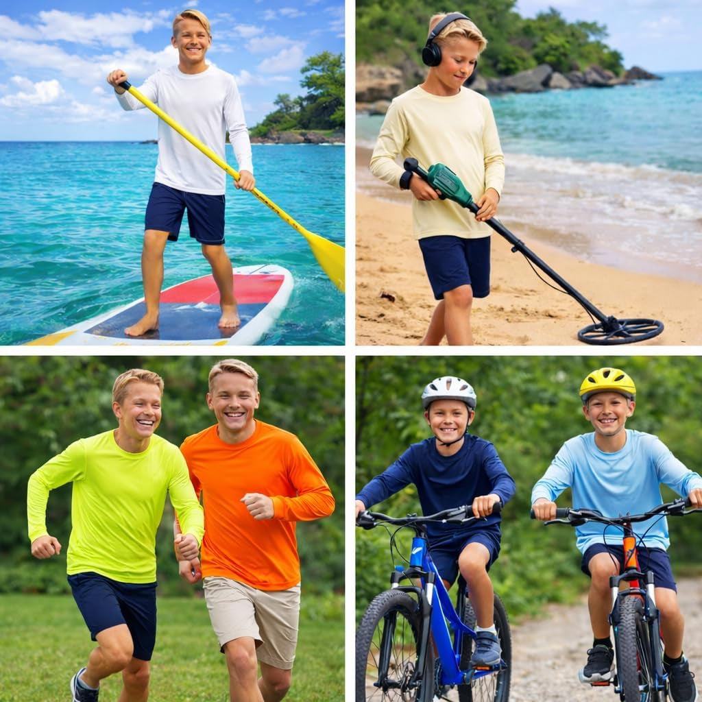 Swim Shirts for Men UPF50+ Sun Protection Shirts Mens Long Sleeve Mens Rash Guard