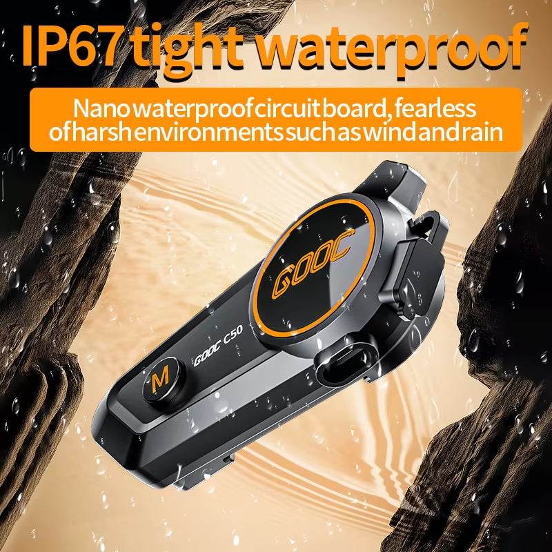 1/2X Music Interphone Bluetooth 5.3 Motorcycle Helmet Intercom Headset Waterproof 300M Intercomunicador Speaker Earphone