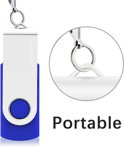 10 Pack 64GB USB 2.0 Flash Drive Thumb Drive, Blue