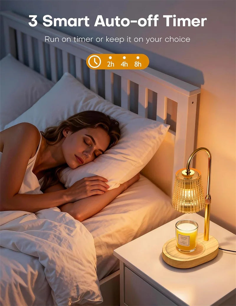 Adjustable Height Electric Candle Warmer Lamp with Timer and Dimmer