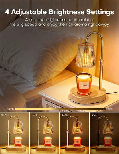 Adjustable Height Electric Candle Warmer Lamp with Timer and Dimmer