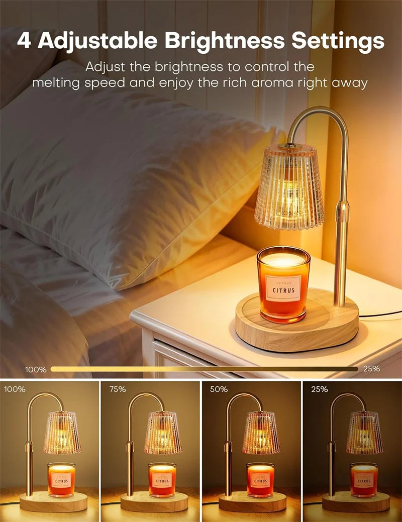 Adjustable Height Electric Candle Warmer Lamp with Timer and Dimmer