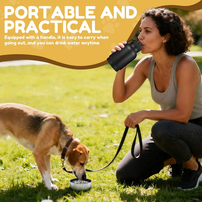 32 oz Dog Water Bottle with 2 Bowls