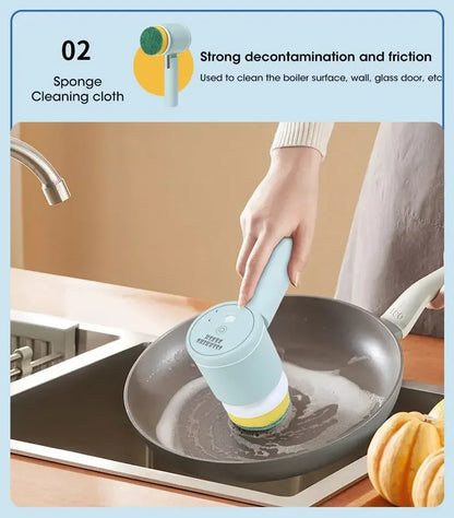 Cordless Electric Spin Scrubber with 5 Replaceable Brush Heads
