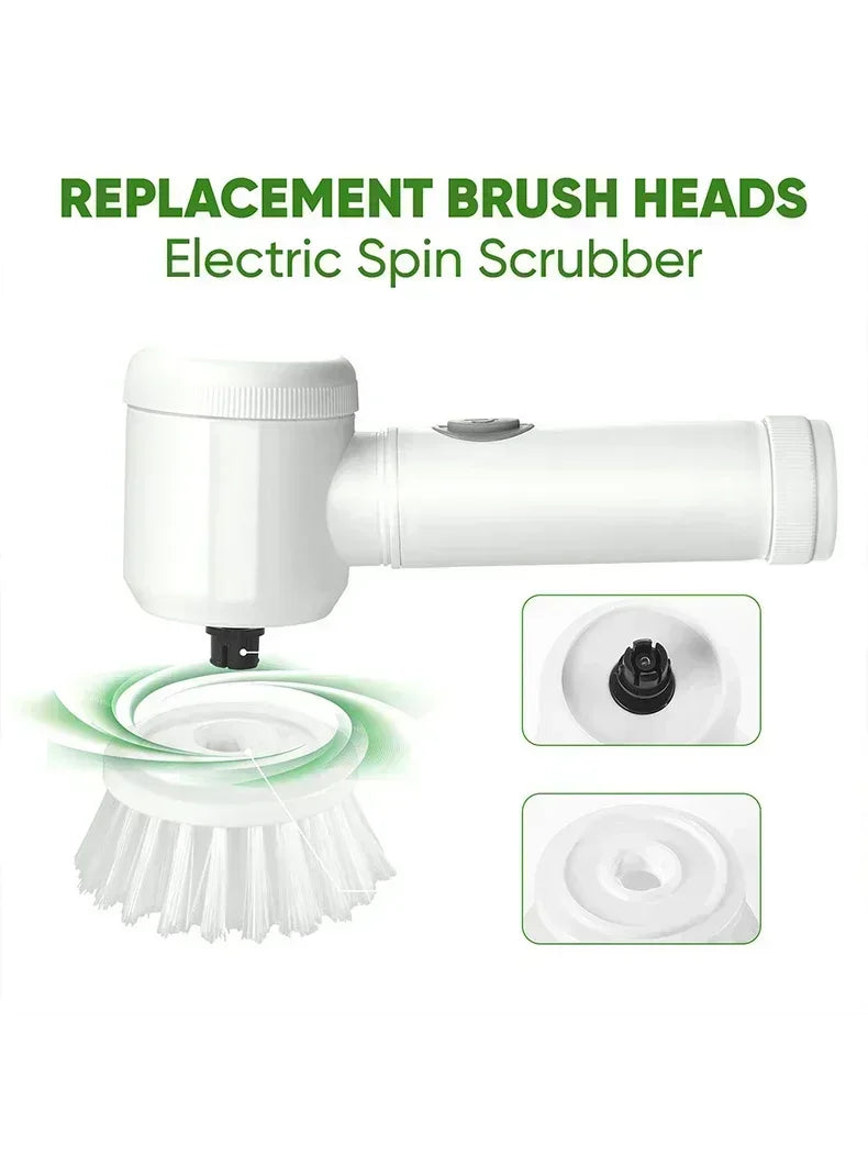 Cordless Electric Spin Scrubber with 5 Replaceable Brush Heads