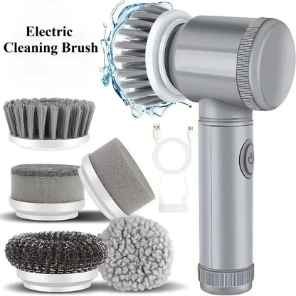 Cordless Electric Spin Scrubber with 5 Replaceable Brush Heads