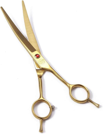 Professional 7-inch dog grooming scissors set with thinning, curved, chunkers shears and comb